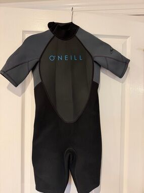 O'Neill Youth Black Spring Short Sleeve Wetsuit - size 12